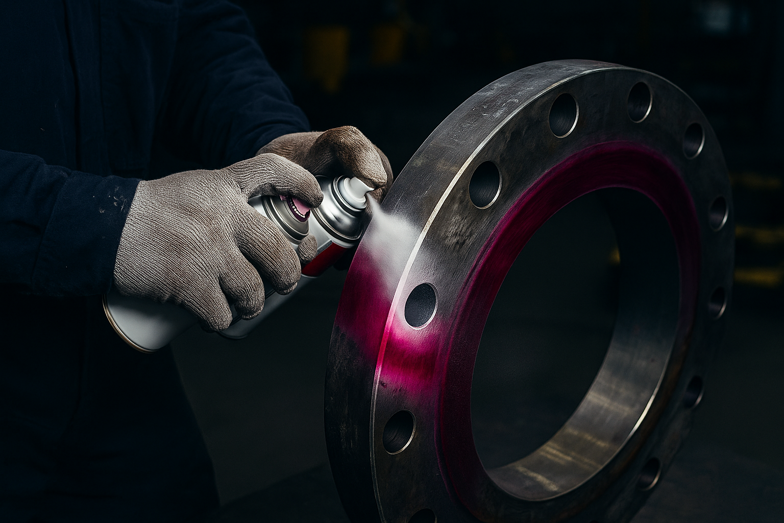 Aplicarea lichidului penetrant